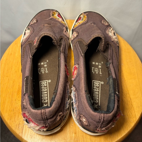 Converse Distressed Patchwork Slip-On Sneakers Y2K Grunge Aesthetic Women’s 8.5 - Picture 8 of 9